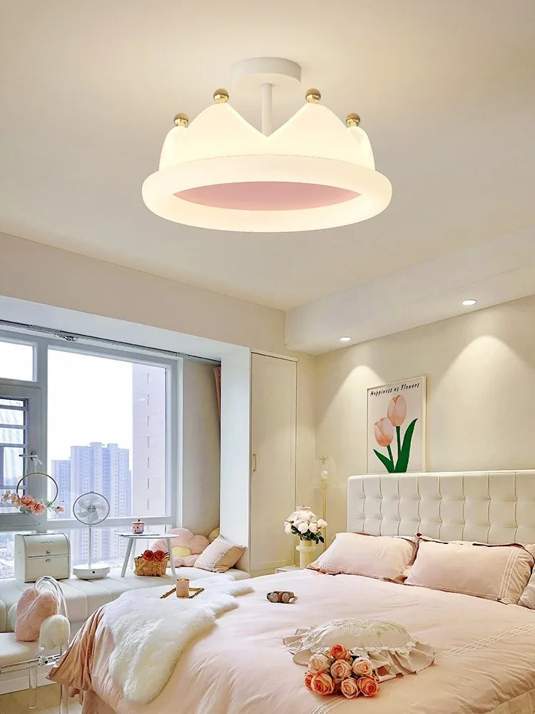 Nordic Crown Pendant Light – Creative Novelty Ceiling Lamp for Children's Room and Bedrooms