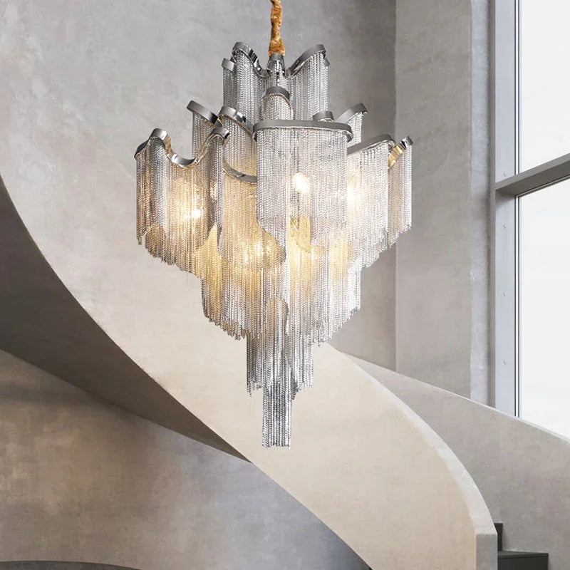 Post-modern Led Tassel Chandelier: Elevate Your Space with Creative Luxury