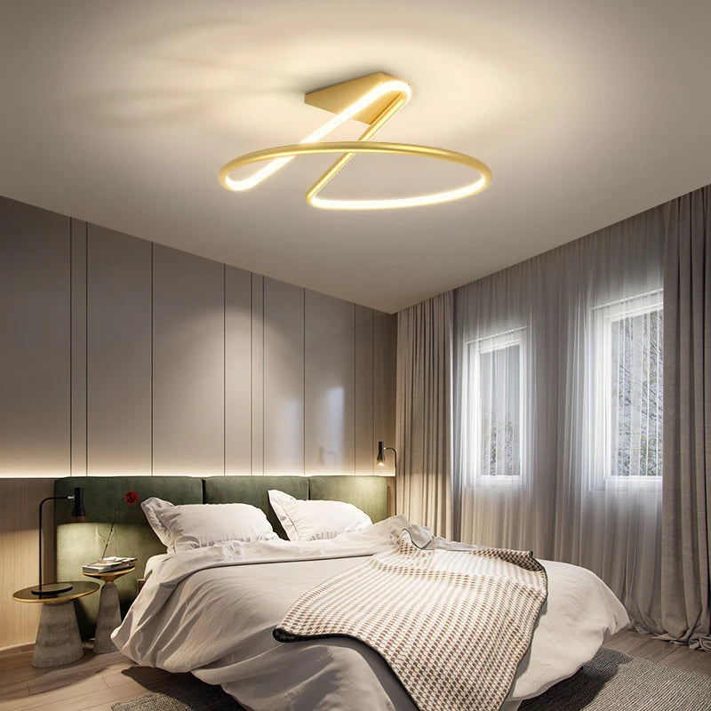 Ceiling Light Simple Modern Bedroom Atmosphere Duplex Villa Hall Nordic Lamps Minimalist Living Room Lamp Room Ceiling Lights