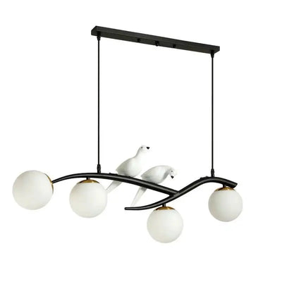 White Bird LED Ceiling Chandelier - Creative Pendant Lights for Kitchen Island and Dining Table