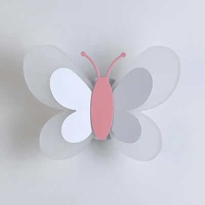 Pink Butterfly Wall Lamp - Nordic LED Sconce for Girl's Room, Living Room, Bedside