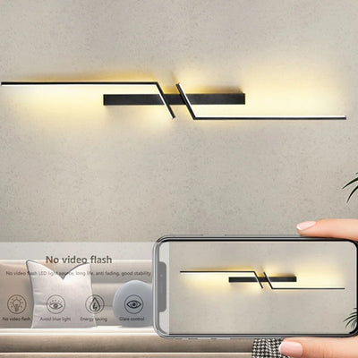 Modern Creative Strip LED Wall Light Minimalist Bedroom Bedside Wall Sconce LED Lights Living Room TV Sofa Background Wall Lamp