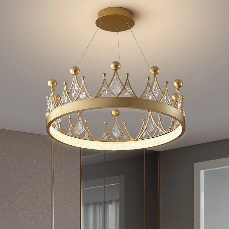 Modern Crown Crystal Chandelier - Nordic Minimalist Dining & Living Room Light, Luxury Bedroom Lamp