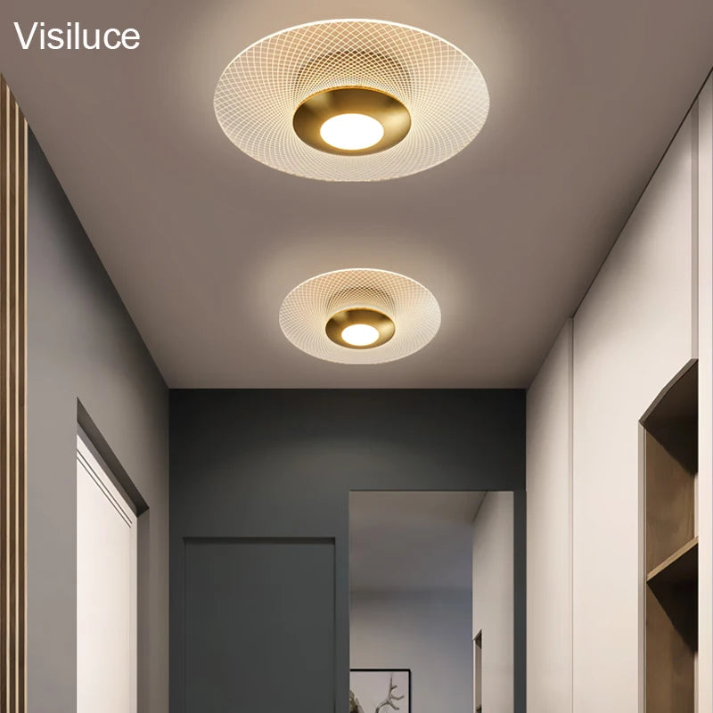 Modern LED Flush Mount Ceiling Light Fixture - Decorative Home Lighting for Aisle, Entrance, Cloakroom, Hallway, Corridor, Balcony