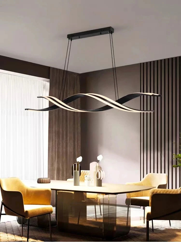 Minimalist LED Chandelier for Dining Room - Modern Geometric Kitchen Pendant Light