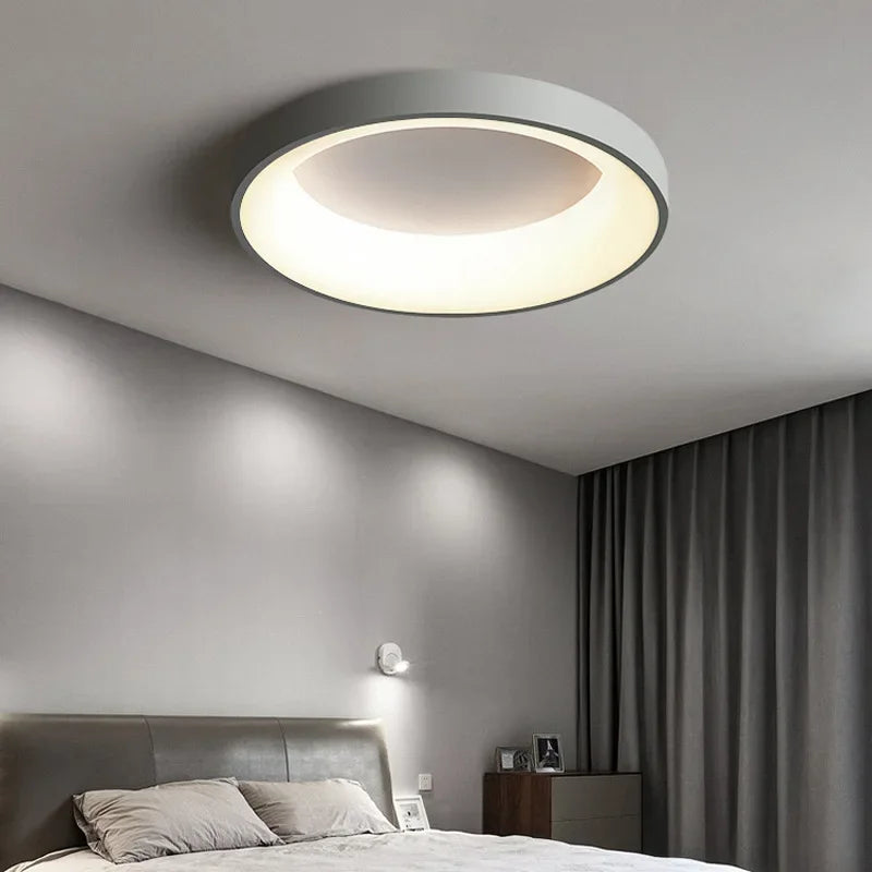 Modern LED Ceiling Lamp - Stylish Polished Steel Lighting Fixture for Living Room, Dining, Bedroom, and Corridor