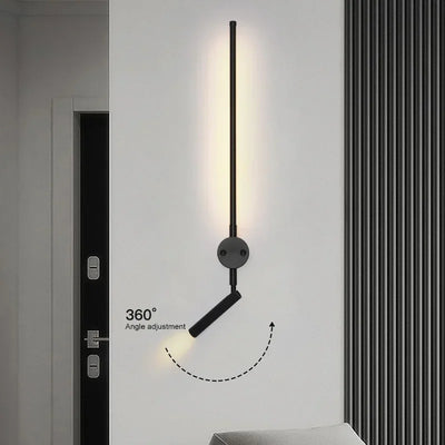 Modern LED Wall Lamp with Switch - Nordic Art Background Decor Black Lights for Bedroom, Stairs, Hallways, Dining, Living Room, Bathroom