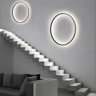 Modern LED Wall Lamp - Simple Ring Round Nordic Design for Living Room, Bedroom, and Home Decor