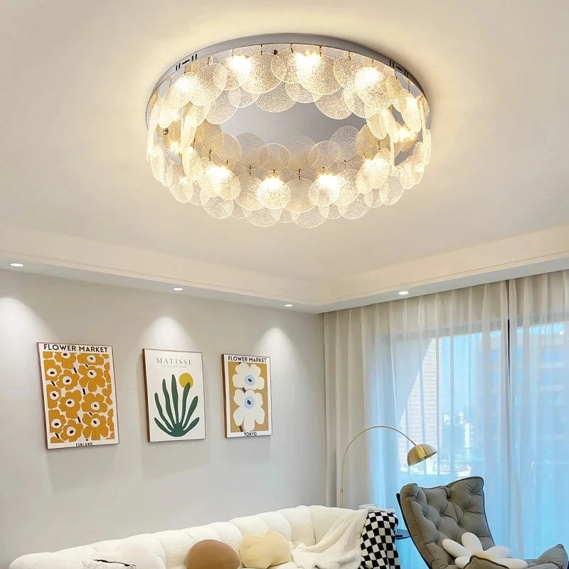 Luxury Living Room Crystal Lamp - Modern Simple Atmosphere Ceiling Lamp Package for Whole House