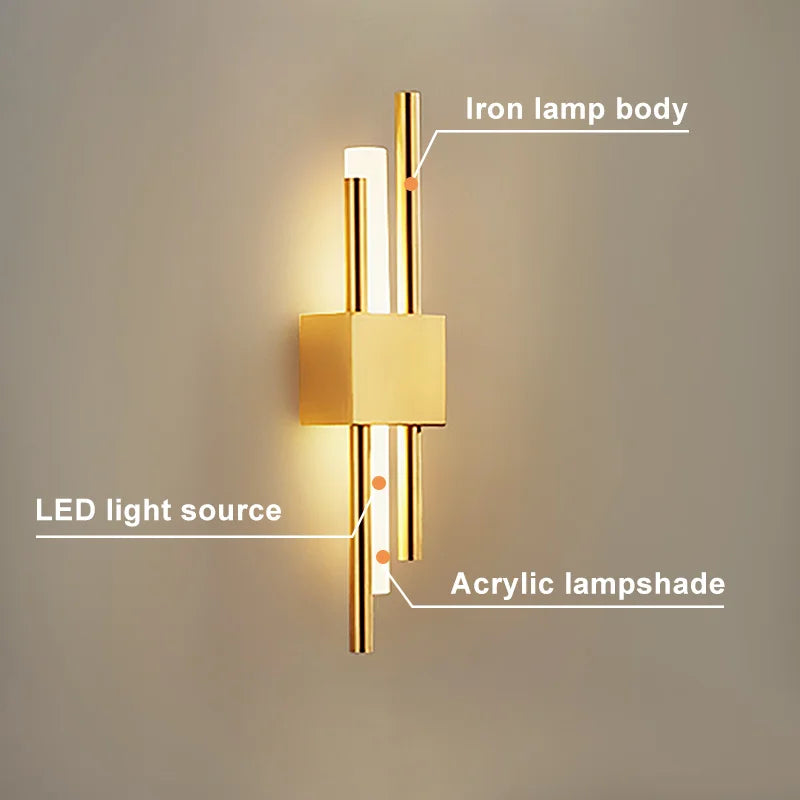 Nordic LED Wall Lamp | Minimalist Wall Sconce for Bedroom, Staircase, and Living Room