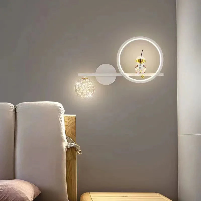 Space Astronaut LED Star Projector Wall Lamp for Children's Bedroom