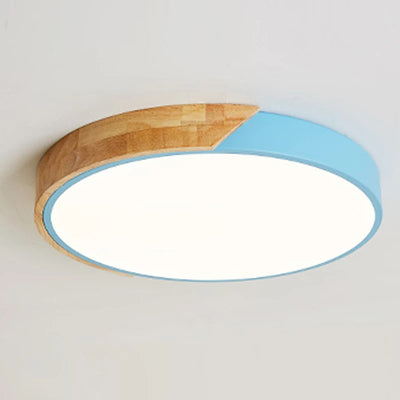 Nordic Log Decor Macaron LED Ceiling Lamp