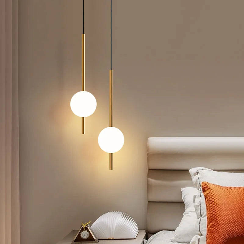 Nordic Bedside Pendant Lights for Bedroom - LED Lighting Fixture