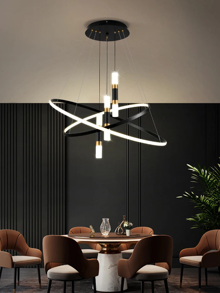 Modern Round LED Chandeliers - Stylish Pendant Lights for Various Spaces