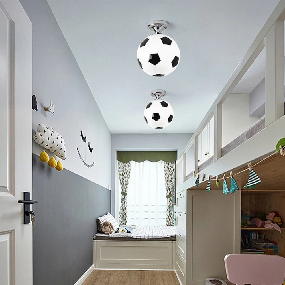 Soccer Ball LED Ceiling Lights: Illuminate Your Boy's Bedroom with Sports Spirit