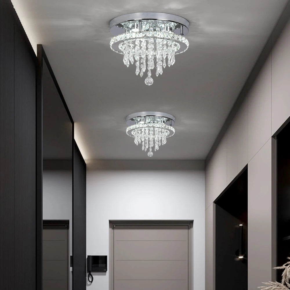 Crystal Flush Mount Ceiling Light: Modern Elegance for Any Room