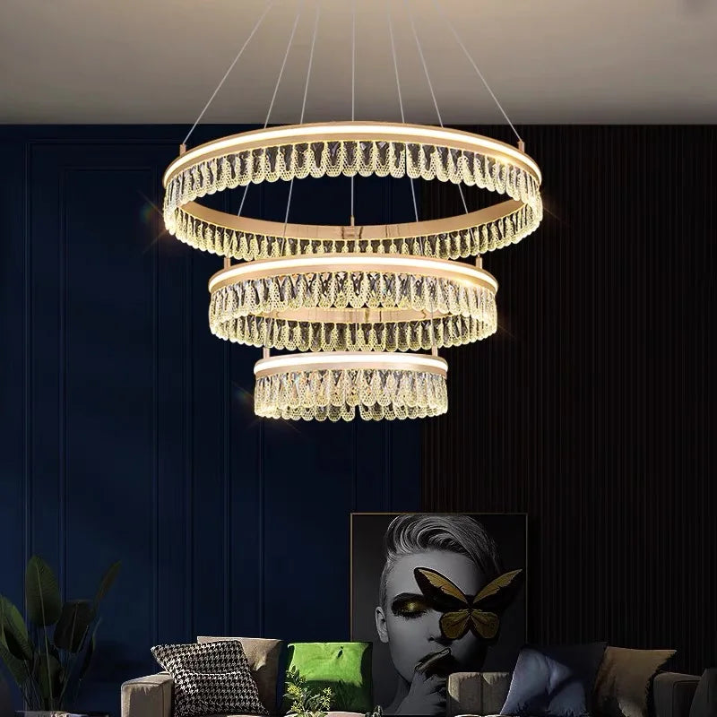 Contemporary Crystal LED Chandelier - Illuminate Your Living and Dining Spaces with Modern Elegance