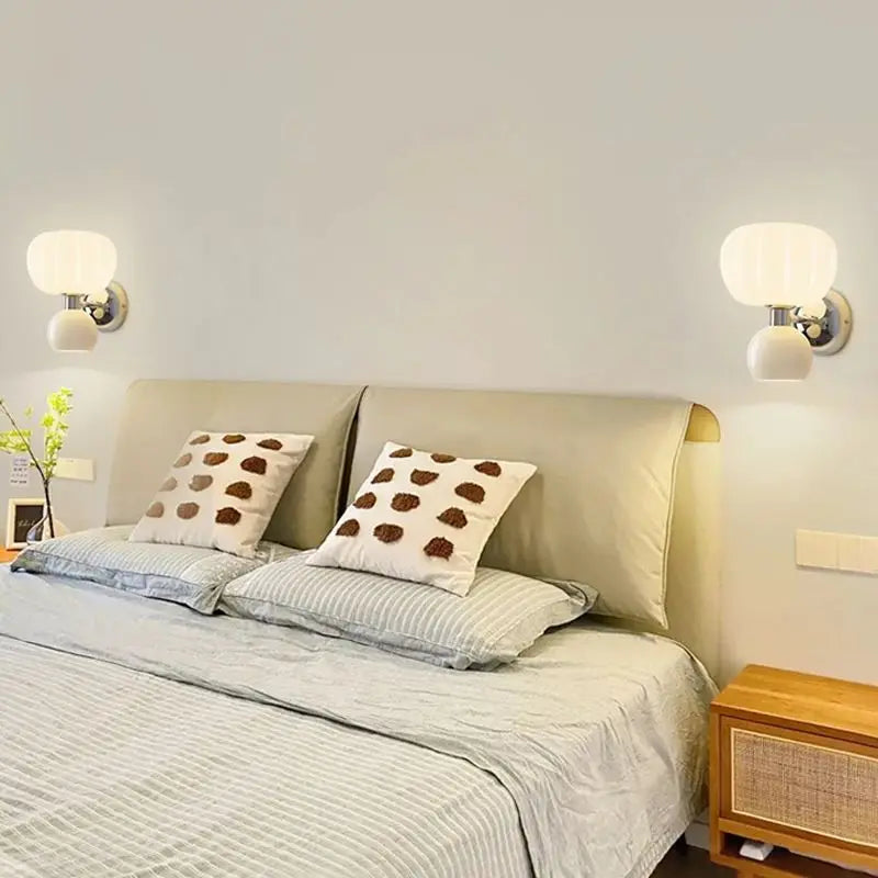 Modern LED Wall Lamps Cream Breeze Pumpkin Sconces