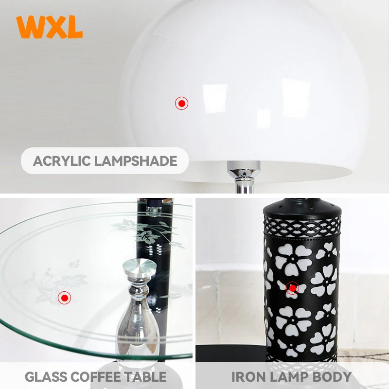 Simple Modern Floor Lamp - Integrated Coffee Table Design for Living Room, Bedroom, and Study