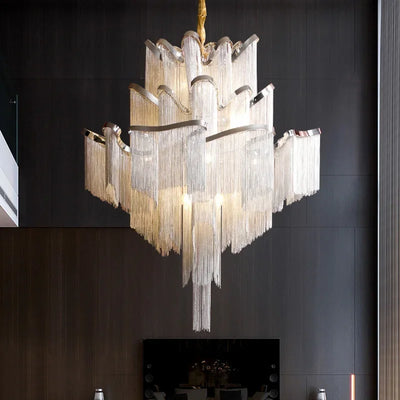 Post-modern Led Tassel Chandelier: Elevate Your Space with Creative Luxury