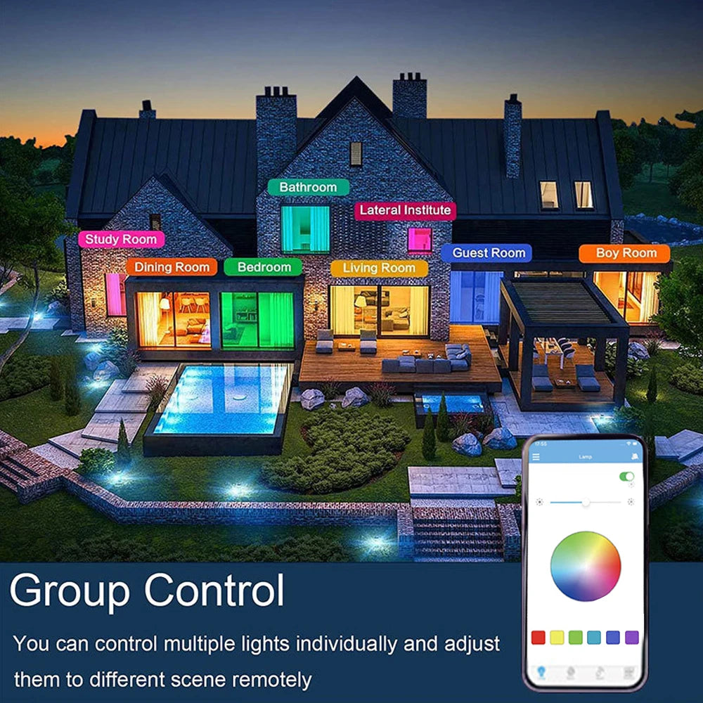 MARPOU Smart RGB Ceiling Lighting with Bluetooth Speaker - Illuminate and Entertain in Style