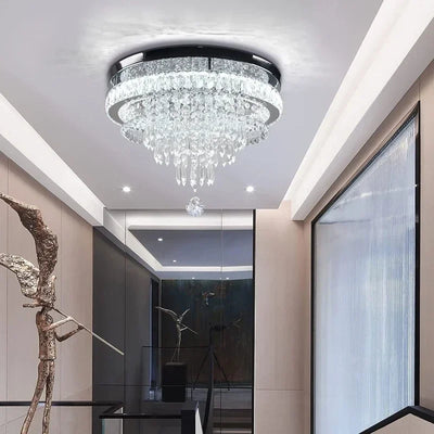 Modern Minimalist Circular Crystal Chandelier - Elevate Your Home Decor with Contemporary Elegance