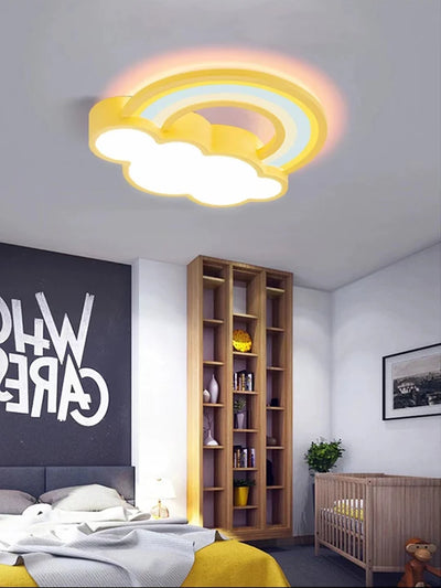 Cartoon Rainbow Clouds Ceiling Lamp - Warm and Cheerful Light Fixture for Children's Rooms