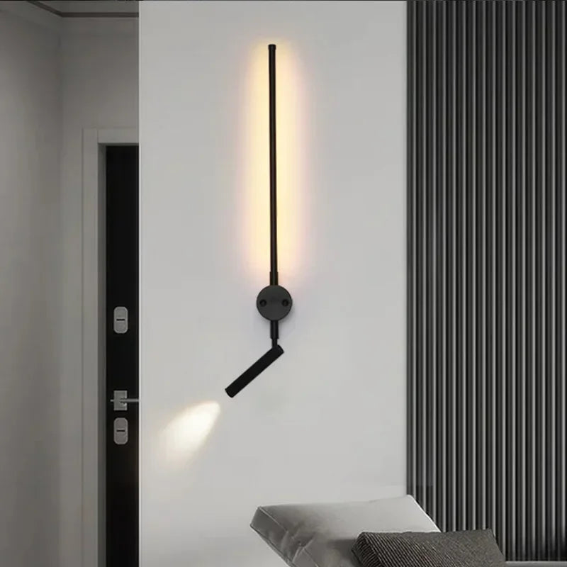 Modern LED Wall Lamp with Switch - Nordic Art Background Decor Black Lights for Bedroom, Stairs, Hallways, Dining, Living Room, Bathroom