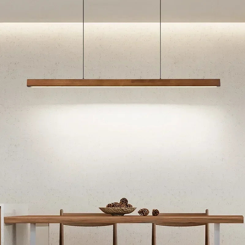 Modern LED Wood Pendant Light - Stylish Lighting Fixture for Living and Dining Areas