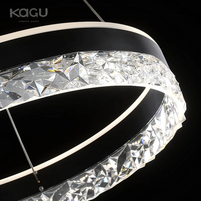 Minimalist Modern LED Chandelier: Elegant Crystal Ring Lighting for Home