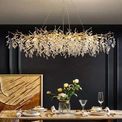 Luxury Modern Crystal Pendant Lamp - Elegant LED Chandelier for Villa Dining and Living Rooms