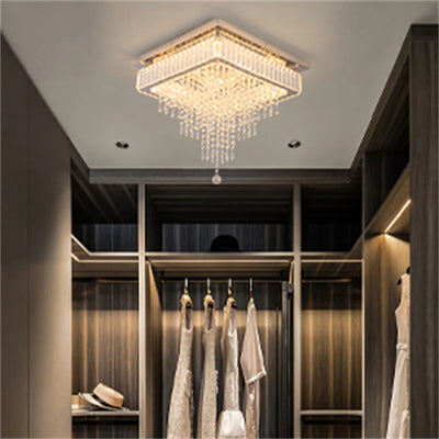 Luxury Crystal LED Chandelier - Modern Dimmable Ceiling Light for Bedroom, Dining, and Living Room