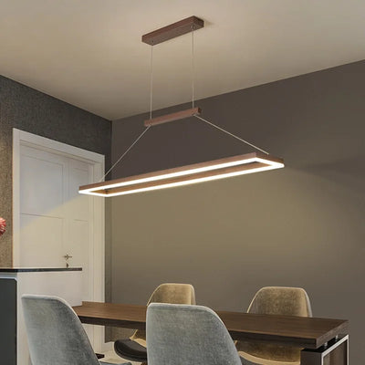 Modern Aluminum LED Ceiling Chandelier - Sleek Hanging Lamp for Kitchen Island, Dining Table, and Office