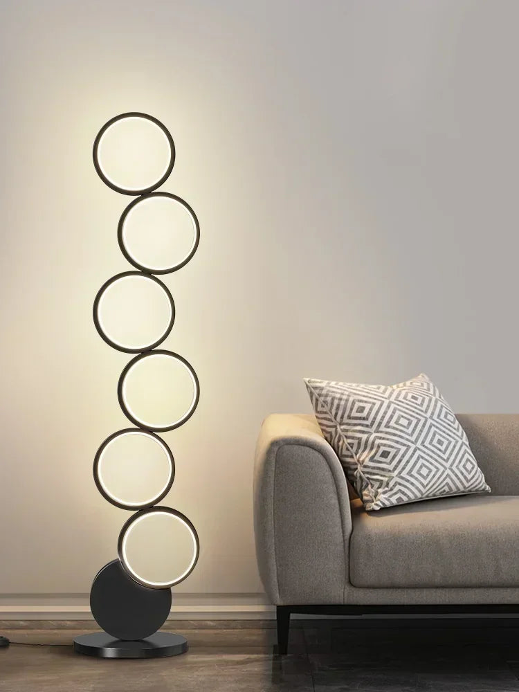 Modern Minimalist Creative Hollow Ring Floor Lamp - Full Spectrum Eye Protection Table Lamp, Providing Ambience and Style