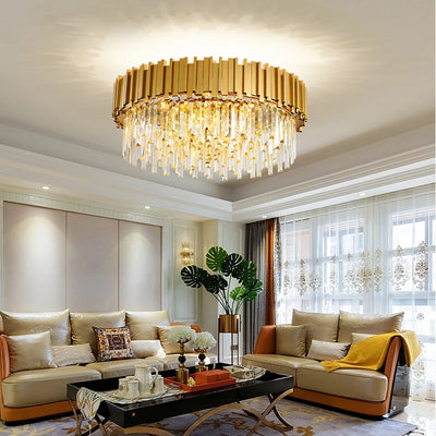 Modern Luxury Gold Crystal Chandelier: Elevate Your Living Space with Elegance