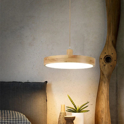 Nordic Pendant Light: Wooden LED Home Decor Hanging Lamp for Bedroom, Living, Dining Room, and Study