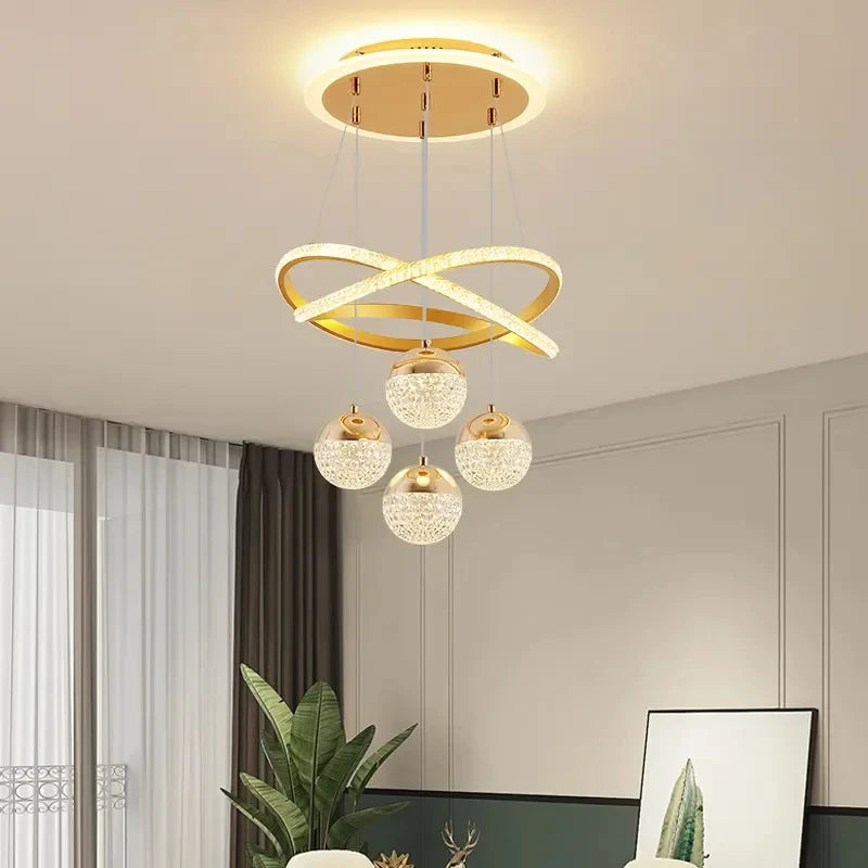 Contemporary LED Ring Chandelier Pendant Light for Dining Room Living Room Bedroom Kitchen Interior