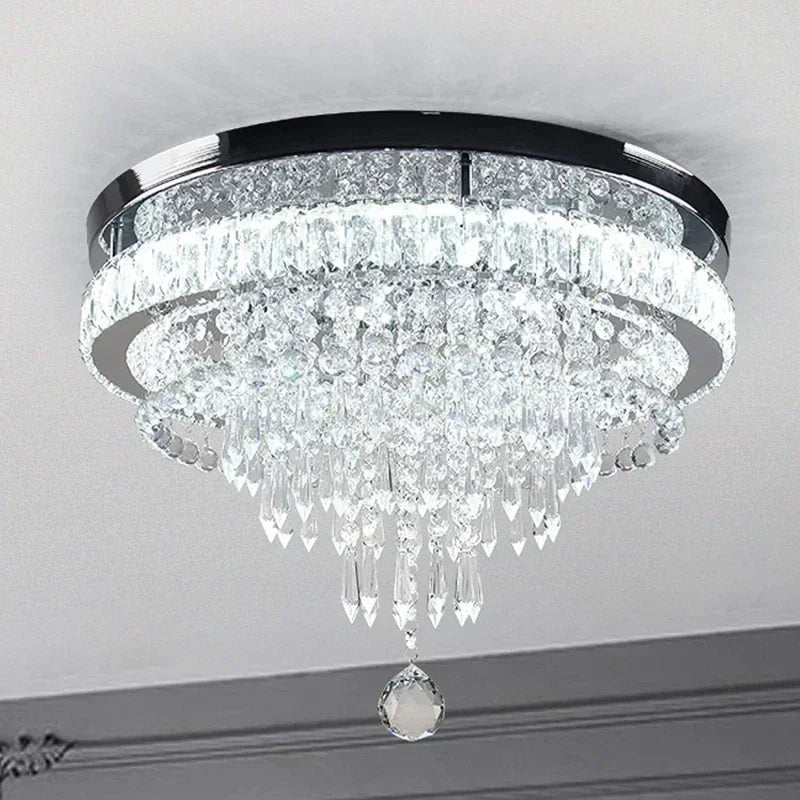 Modern Minimalist Circular Crystal Chandelier - Elevate Your Home Decor with Contemporary Elegance