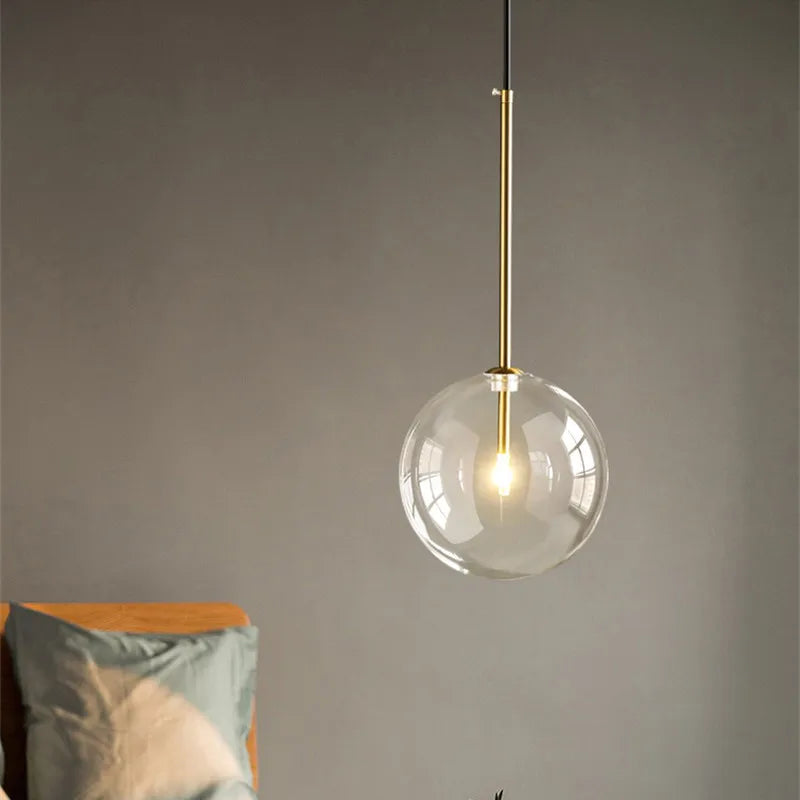 Sleek and Contemporary: Clear Glass Globe LED Pendant Lights