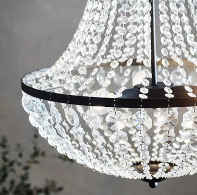 Modern Crystal Chandelier - Elegant Lighting Fixture for Living and Dining Spaces