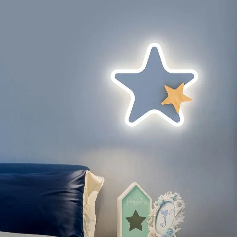 Cartoon Rocket Moon LED Wall Light for Kid's Room