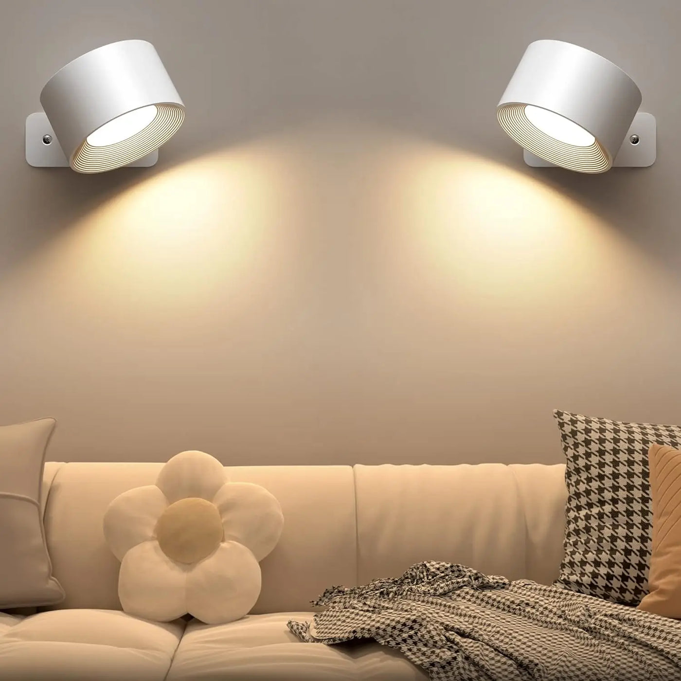 LED Indoor Wall Lamps with 360 Rotation - Modern Nordic Fixtures for Bedroom Decor