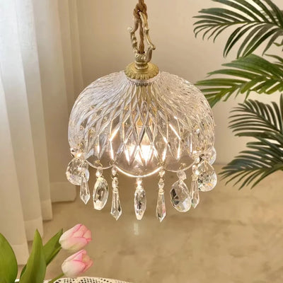 YEBMLP French Retro Glass Hanging Light: Classic Elegance for Every Space