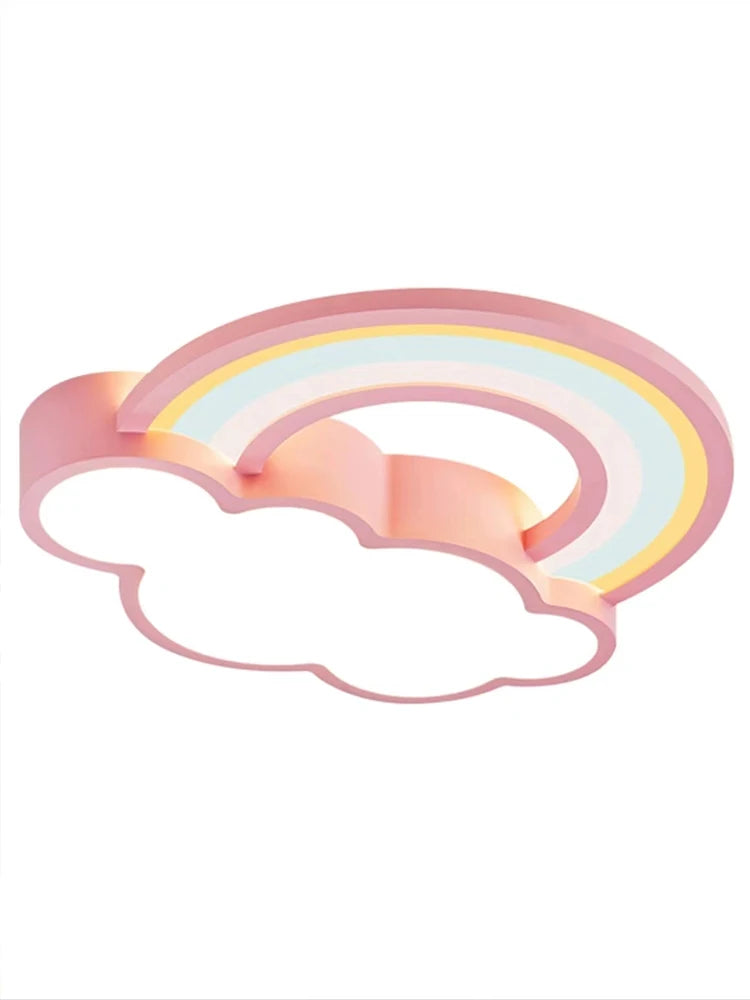 Cartoon Rainbow Clouds Ceiling Lamp - Warm and Cheerful Light Fixture for Children's Rooms