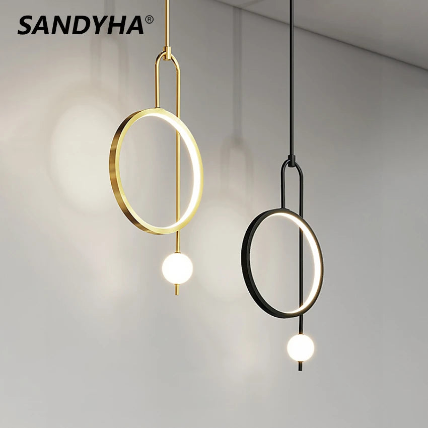 SANDYHA Modern Round Ring LED Pendant Lights