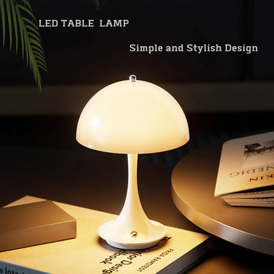 Modern Mushroom USB Rechargeable LED Table Lamp – Sleek Night Light for Bedroom & Dining