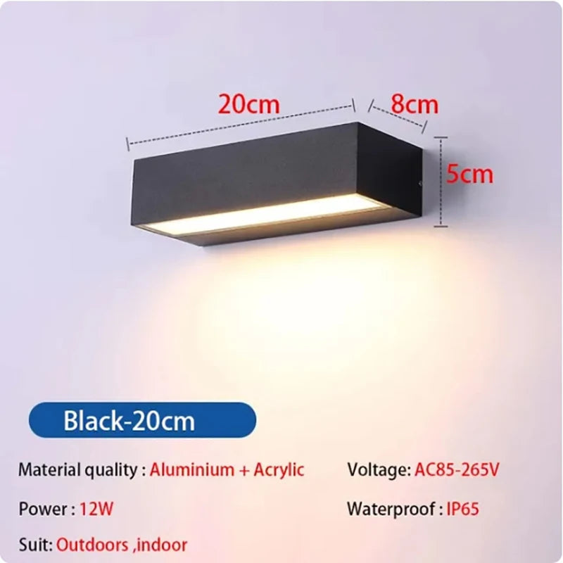 Modern Waterproof IP66 LED Outdoor Wall Lights for Balcony and Courtyard