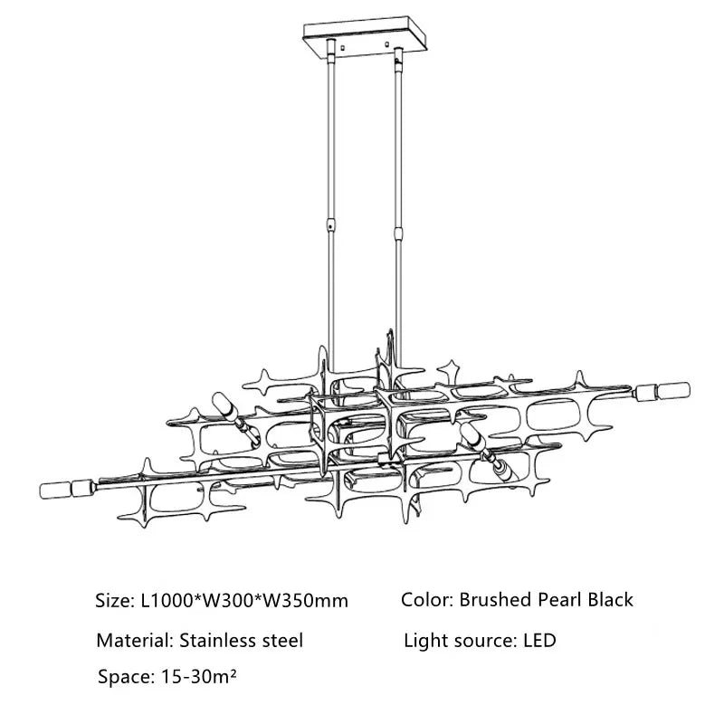 Retro Industrial Chandelier - Luxury Stainless Steel Lighting Fixture for Restaurants and Living Spaces