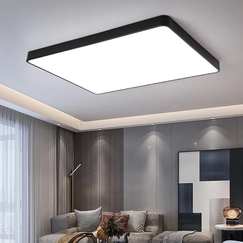 Modern LED Ceiling Light: Minimalist Square Design