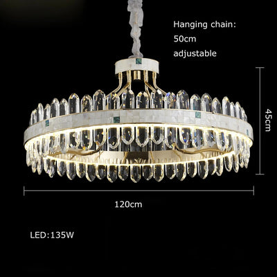 LED Golden Chrome Silver Crystal Hanging Lamps Chandelier Lighting Suspension Luminaire Lampen for Living Room